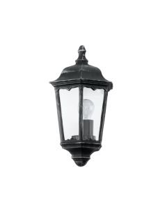 Eglo Lighting - Navedo - 93459 - Black Silver Clear Glass IP44 Outdoor Wall Light