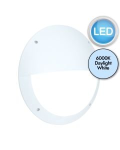 Saxby Lighting - Seran - 55692 - LED White Opal IP65 Eyelid Outdoor Bulkhead Light