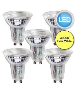 5 x 4.7W LED GU10 Dimmable Light Bulbs - Cool White