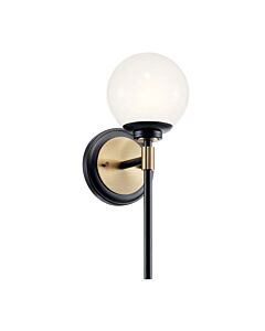 Kichler Lighting - Benno - KL-BENNO1-BK-CPZ - Black Light Bronze Opal Glass IP44 Bathroom Wall Light