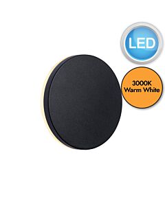 Nordlux - Artego Round - 46941003 - LED Black Opal Glass IP54 Outdoor Wall Washer Light