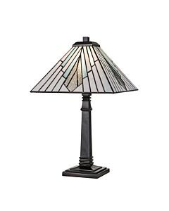 Elstead Lighting - Alderley - TF-ALDERLEY-TL-L - Vintage Bronze Tiffany Art Glass Table Lamp With Shade