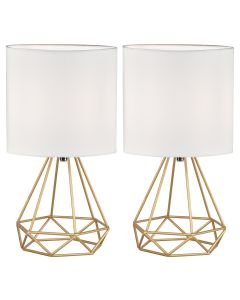 Set of 2 Christie - Gold Geometric Lamps