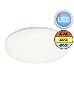 Saxby Lighting - Puck CCT - 113807 - LED Opal White IP44 Outdoor Ceiling Flush Light