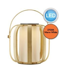 Nordlux - Bob To-Go - 2118085062 - LED Brown Bamboo Opal Glass IP44 Solar Outdoor Portable Lamp