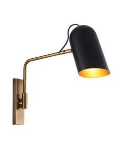 Endon Lighting - Navren - 93145 - Antique Solid Brass Black Spotlight