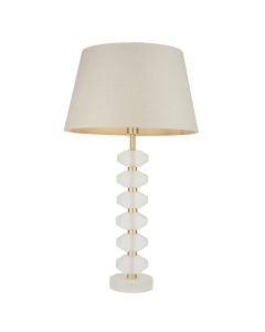 Endon Lighting - Annabelle - 98349 - Frosted Crystal Glass Grey Table Lamp With Shade