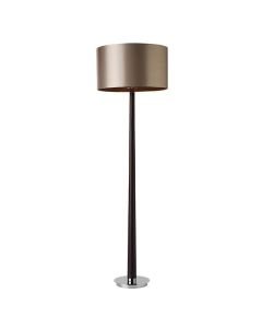 Endon Lighting - Corvina - CHASSELAS - Dark Wood Nickel Mink Floor Lamp