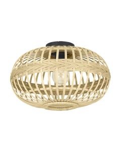 Eglo Lighting - Amsfield - 43723 - Black Wood Flush Ceiling Light