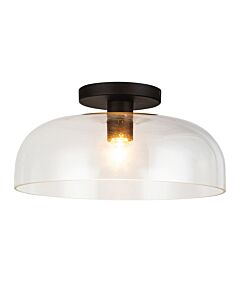 Elstead Lighting - Sylvia - ALM-SYLVIA-SF-BK-CL - Black Clear Glass Flush Ceiling Light