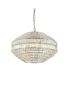 Liberty - Nickel Clear Crystal Glass 5 Light Ceiling Pendant Light