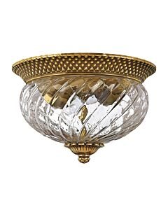 Hinkley Lighting - Plantation - HK-PLANTATION-FS-BB - Brass Clear Glass 2 Light Flush Ceiling Light