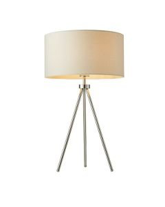 Endon Lighting - Tri - 73144 - Chrome Ivory Table Lamp With Shade