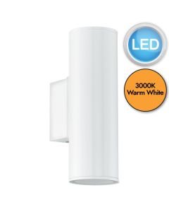 Eglo Lighting - Riga - 94101 - LED White 2 Light IP44 Outdoor Wall Washer Light