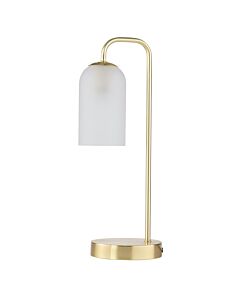 Victoria - Satin Brass Touch Lamp with Frosted Glass Shade