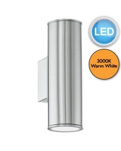 Eglo Lighting - Riga - 94107 - LED Stainless Steel 2 Light IP44 Outdoor Wall Washer Light