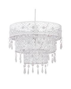 White Morrocan Styled Tiered Light Shade