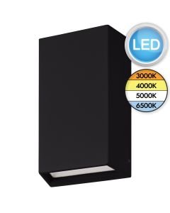 Eglo Lighting - Spongano - 900886 - LED Black Clear 2 Light IP65 Outdoor Wall Washer Light