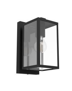 Eglo Lighting - Budrone - 900288 - Black Clear Glass IP44 Outdoor Wall Light
