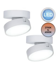 Set of 2 Stanos - 8W LED White Opal Ceiling Spotlights