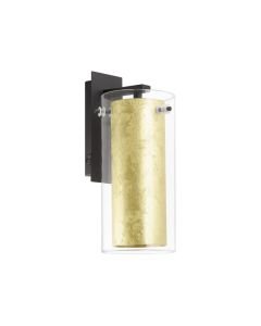 Eglo Lighting - Pinto Gold - 97839 - Black Clear Glass Wall Light