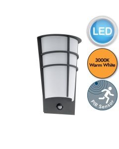 Eglo Lighting - Breganzo 1 - 96018 - LED Anthracite White 2 Light IP44 Outdoor Sensor Wall Light