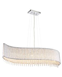 Endon Lighting - Galina - 81979 - Chrome Clear Crystal Glass 8 Light Bar Ceiling Pendant Light