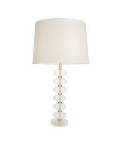 Endon Lighting - Annabelle - 98339 - Frosted Crystal Glass Vintage White Table Lamp With Shade