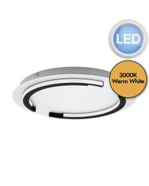 Eglo Lighting - Zampote - 900328 - LED White Black Flush Ceiling Light