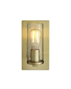 Reyna - Hammered Brass Clear Textured Glass Wall Light