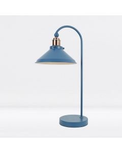 Maxwell - Mirage Blue Brushed Copper Task Table Lamp