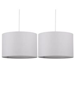 Set of 2 Light Grey 25cm Ceiling Light Shades
