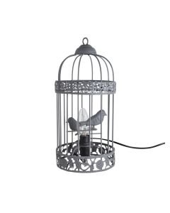 Grey Birdcage Table Lamp / Bedside Light