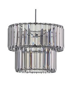 Clint - Smoked Acrylic Crystal Two Tier Easy Fit Pendant Shade