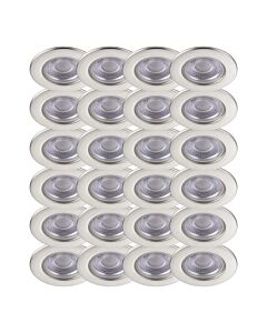 Set of 24 Satin Nickel Fire Rated 6W LED 3000K Recessed Downlights