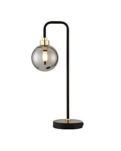 Matt Black and Smoked Glass Table Light