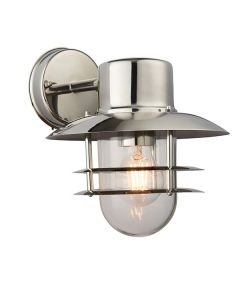 Endon Lighting - Jenson - 74703 - Stainless Steel Clear Glass IP44 Outdoor Wall Light
