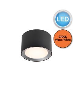 Nordlux - Landon 8 - 2110660103 - LED Black Opal IP44 Bathroom Ceiling Flush Light