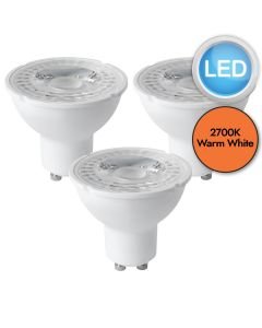 3 x 5W LED GU10 Dimming Light Bulbs - Warm White