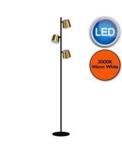 Eglo Lighting - Altamira - 39987 - LED Black Brass 3 Light Floor Reading Lamp