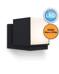 Lutec - Cuba - 5193803012 - LED Black Opal IP54 Outdoor Wall Light