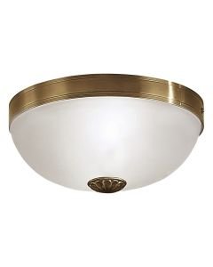 Eglo Lighting - Imperial - 82741 - Bronze White Glass 2 Light Flush Ceiling Light