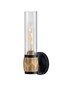 Hinkley Lighting - Ellison - HK-ELLISON1-BK-HB - Black Heritage Brass Clear Glass IP44 Bathroom Wall Light