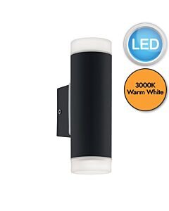 Eglo Lighting - Riga-LED - 96505 - LED Black White 2 Light IP54 Outdoor Wall Washer Light