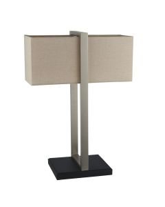 Dorchester - Satin Nickel Table Lamp with Linen Shade