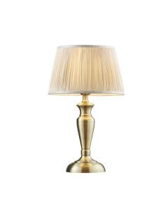 Endon Lighting - Oslo - 91088 - Antique Brass Oyster Table Lamp With Shade