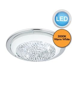 Eglo Lighting - Acolla - 95639 - LED Chrome Clear Glass 3 Light Flush Ceiling Light