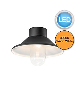 Konstsmide - Vega - 552-750 - LED Black IP44 Outdoor Ceiling Flush Light