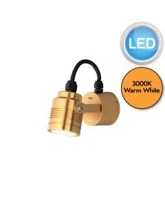 Konstsmide - Monza - 7903-800 - LED Brass 3 Light IP54 Outdoor Wall Spotlight