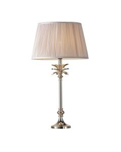 Endon Lighting - Leaf - 91221 - Nickel Dusky Pink Table Lamp With Shade